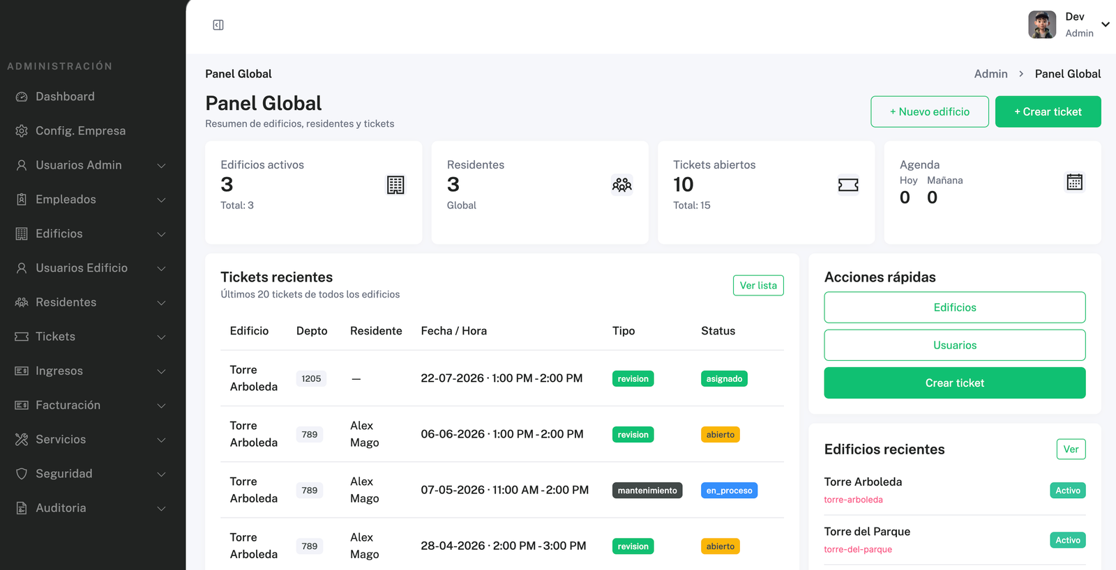 Vista previa de sistema desarrollado por MagoSoft